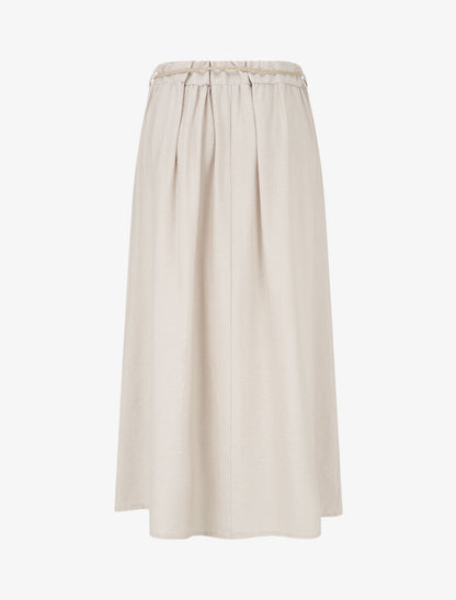 Jupe longue taille haute coupe évasée - Beige - 2