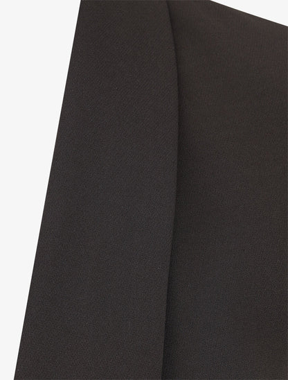 Blazer uni à manches froncées - Noir - 3