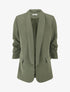 Blazer uni à manches froncées - Kaki - 1