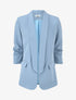 Blazer uni à manches froncées - Bleu ciel - 4