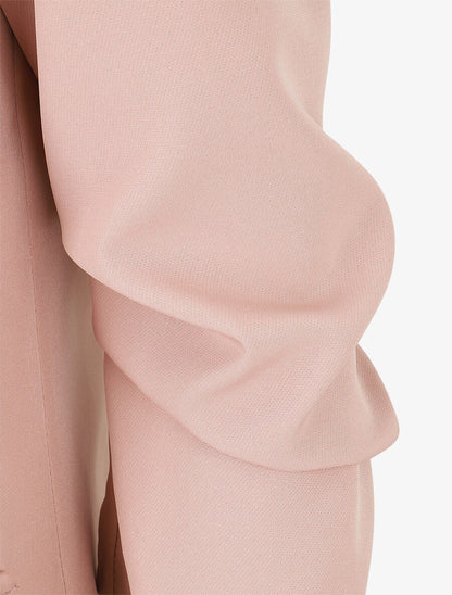 Blazer uni à manches froncées - Rose - 3