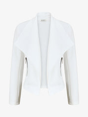 Veste en suédine à col châle - Blanc - 1