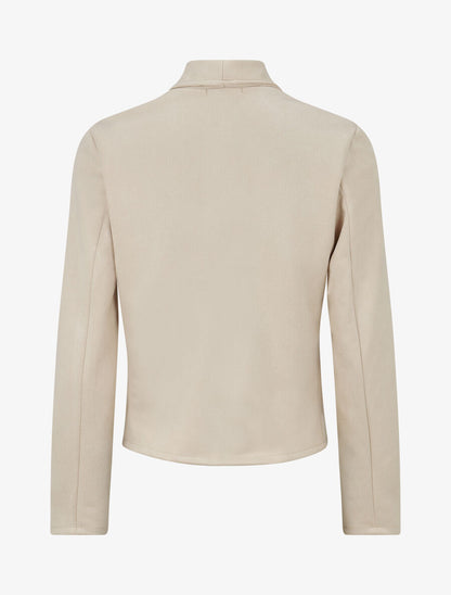 Veste en suédine à col châle - Beige - 2