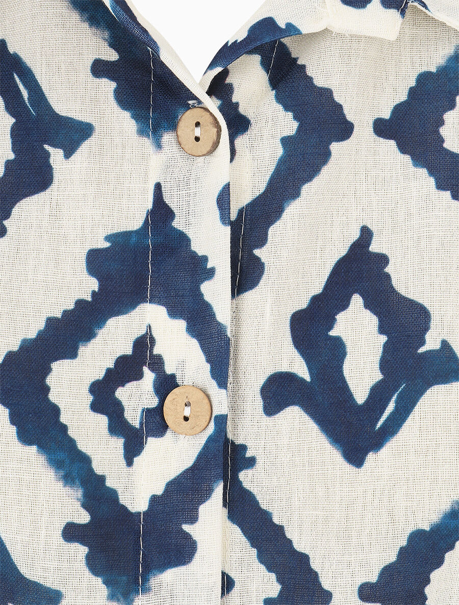 Chemise manches courtes imprimé graphique - Marine - 3