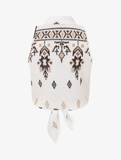 Chemise sans manches imprimé graphique - Blanc - 2