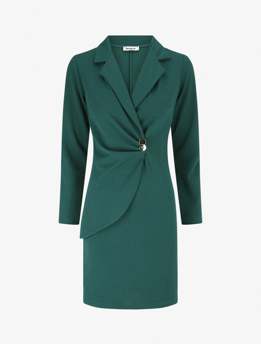 Robe fourreau style tailleur - Vert - 1