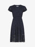 Robe mi-longue en dentelle - Marine - 4