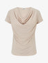 Top droit manches courtes et col bénitier - Beige - 1