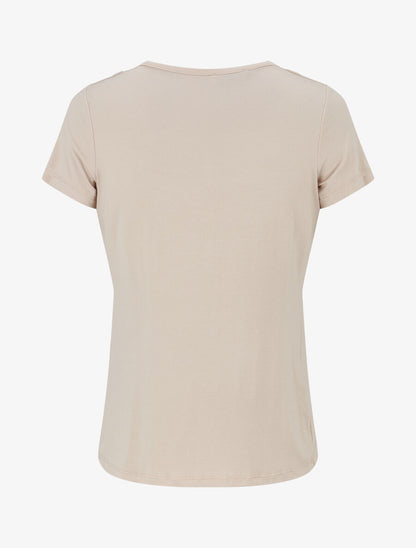 Top droit manches courtes et col bénitier - Beige - 2