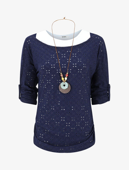 Ensemble top et débardeur bicolore - Bleu - 1