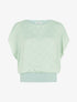 Top droit en voile à manches courtes - Vert pastel - 1