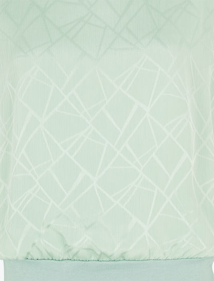 Top droit en voile à manches courtes - Vert pastel - 3