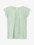 Blouse en voile transparente à manches volantées - Vert d&