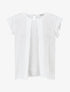 Blouse en voile transparente à manches volantées - Blanc - 1