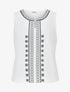 Top sans manches à imprimé style broderie - Blanc - 4