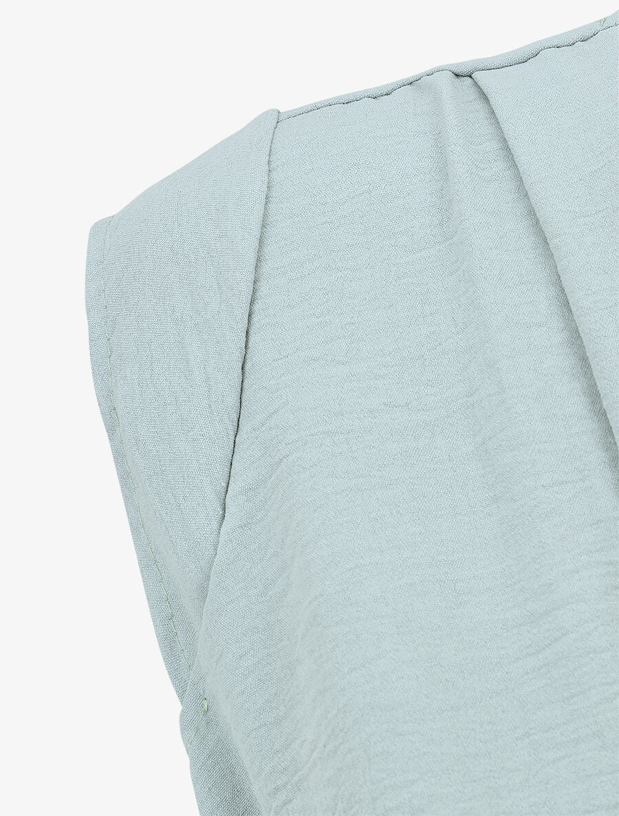 Top élastiqué et liens à nouer - Vert d&