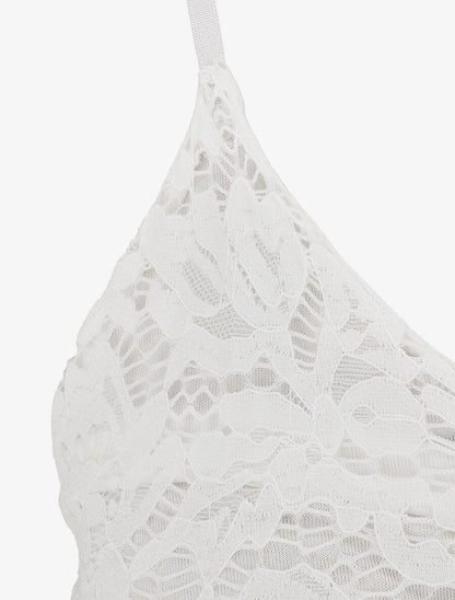 Caraco droit en dentelle - Blanc - 3