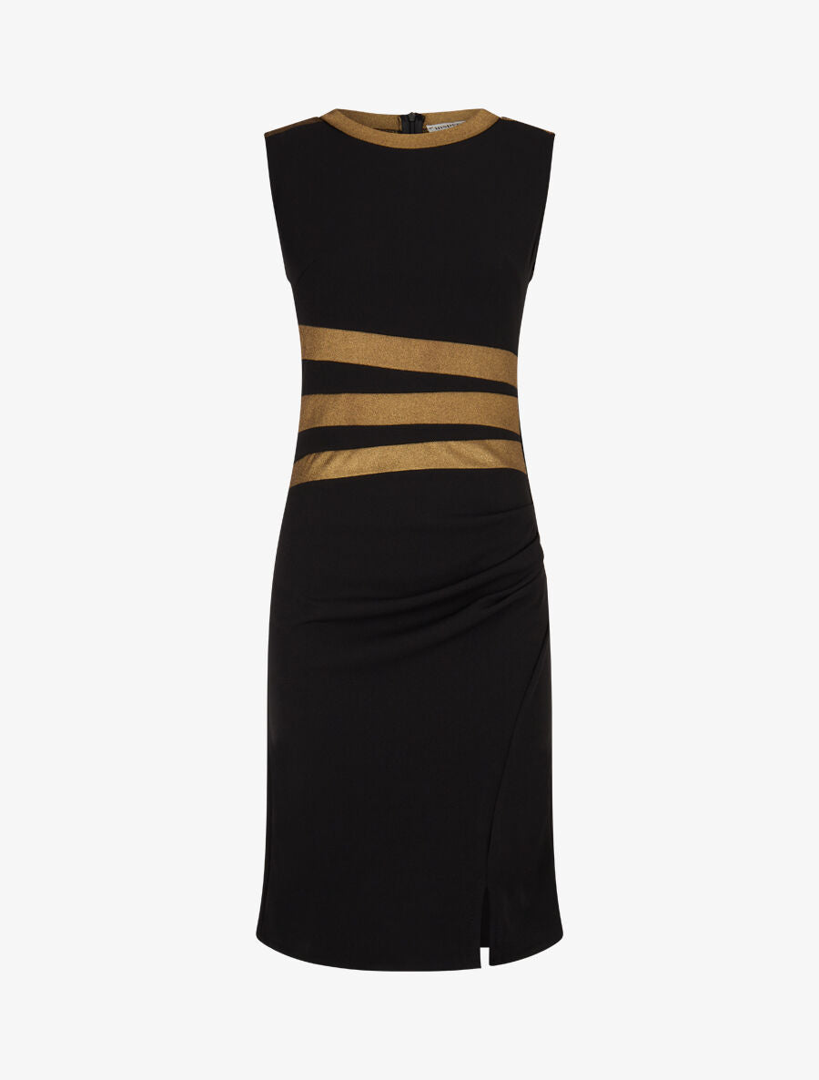 Robe moulante à bandes irisées - Noir - 1