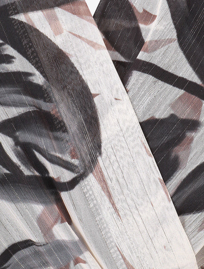 Robe courte sans manches imprimé feuilles irisé - Noir - 3