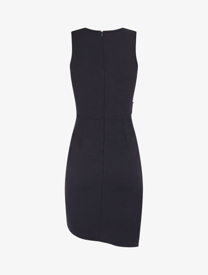 Robe asymétrique à taille en sequins - Marine - 2