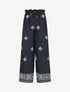 Pantalon imprimé fantaisie à taille élastiquée - Marine - 1