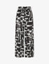 Pantalon fluide à imprimé graphique - Noir - 1
