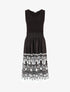 Robe midi évasée sans manches imprimé floral - Noir - 1