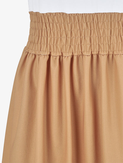 Robe midi évasée sans manches imprimé floral - Beige - 3