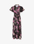 Robe chemise longue imprimé fleuri - Noir - 1