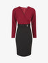 Robe fourreau à taille cintrée - Lie de vin - 1