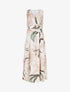Robe longue élastiquée imprimé floral - Beige - 1