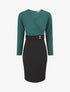 Robe fourreau à taille cintrée - Vert - 4