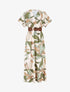 Robe longue à cache-coeur imprimé feuillage - Kaki - 4