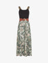 Robe longue à bretelles brodées imprimé floral - Kaki - 4