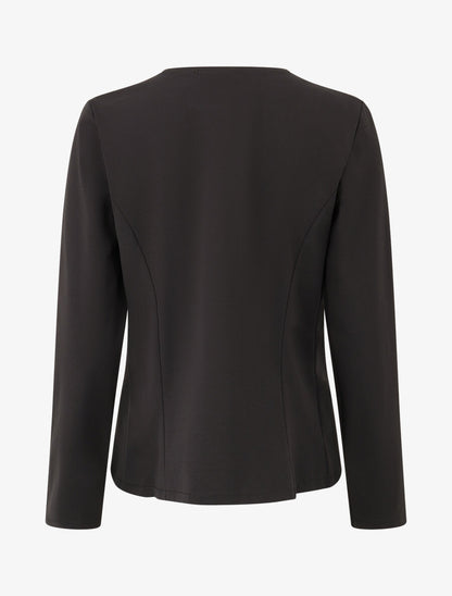 Veste en coton à col droit - Noir - 2