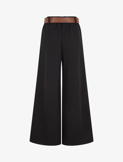 Pantalon long uni élastiqué - Noir - 2