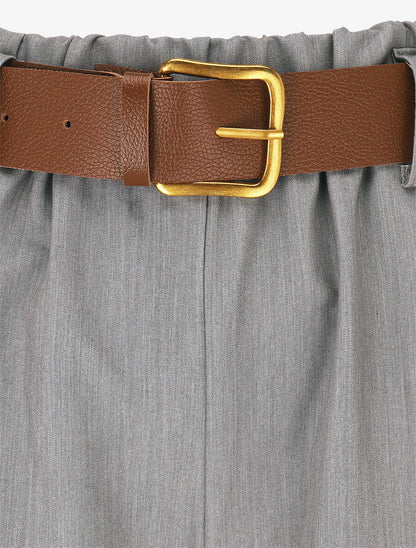 Pantalon long uni élastiqué - Gris - 3