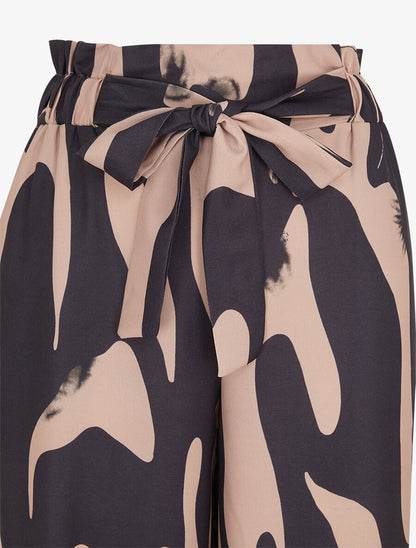 Pantalon fluide imprimé abstrait - Noir - 3