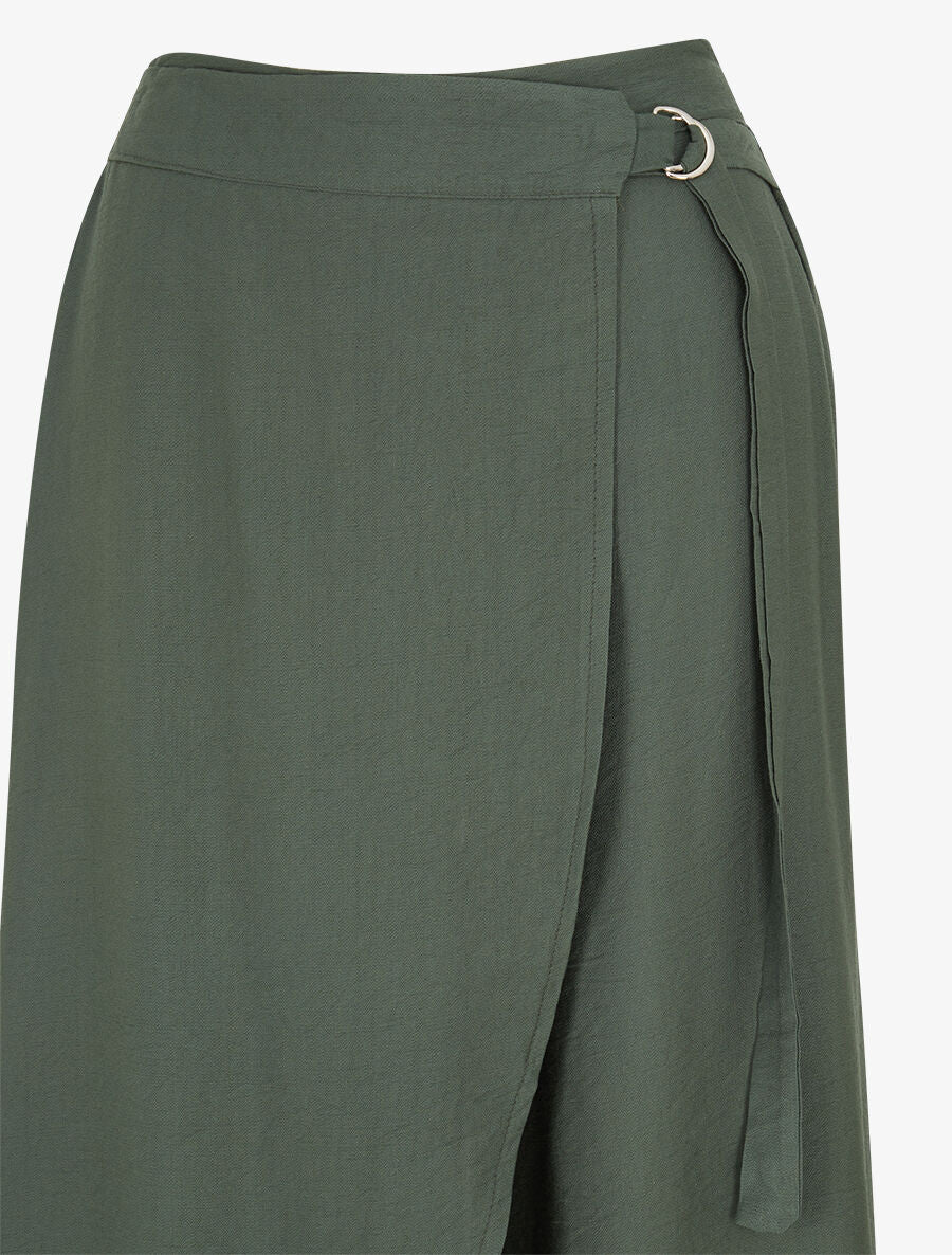 Pantalon droit uni à pan - Kaki - 3