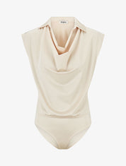 Body uni à col bénitier - Beige - 1