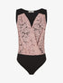 Body uni côtelé à dentelle - Rose - 4