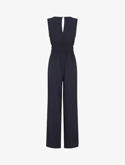 Combinaison fluide à col V - Marine - 2