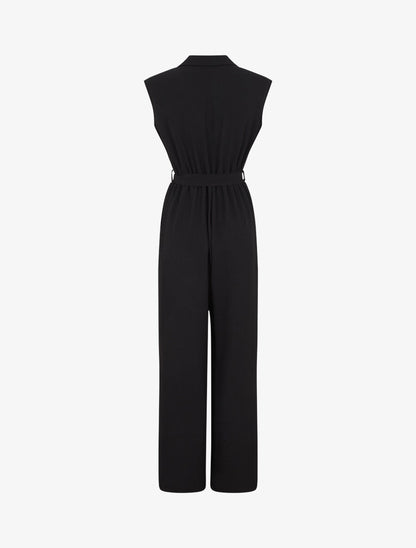 Combinaison sans manches unie coupe droite - Noir - 2