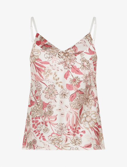 Caraco satiné imprimé floral - Rose - 2