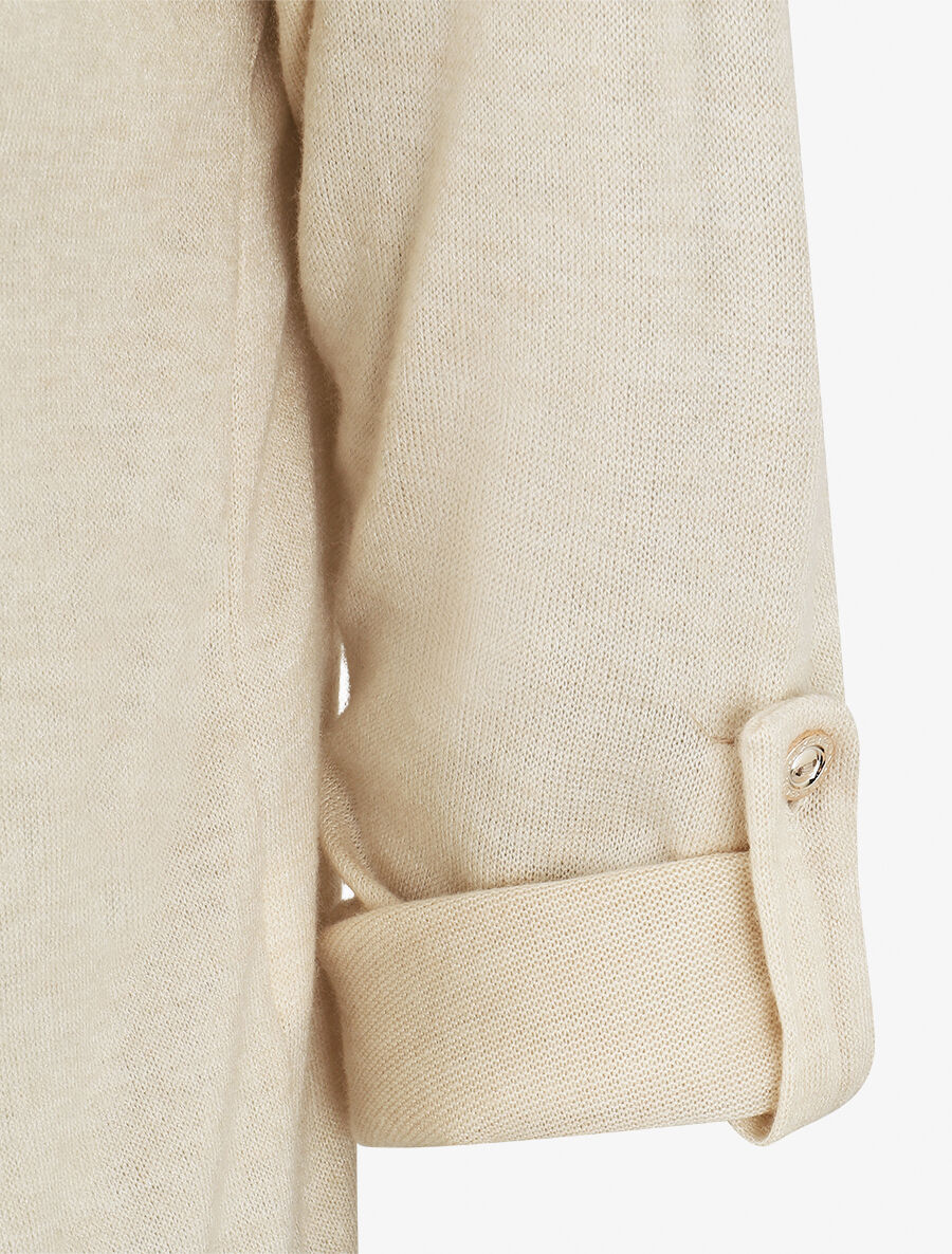 Pull droit et fin flocage léopard - Beige - 3