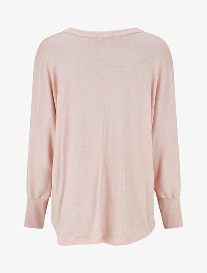 Pull fin droit flocage stylisé irisé - Rose - 2