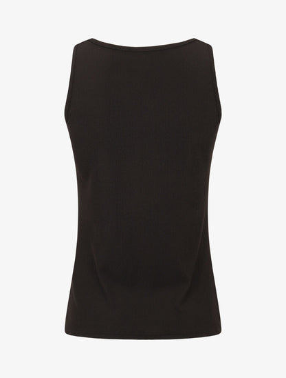 Débardeur côtelé basique coupe ajustée - Noir - 2