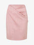 Jupe courte en suédine effet drapé - Rose - 4