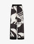 Pantalon droit taille haute imprimé fantaisie - Noir - 1