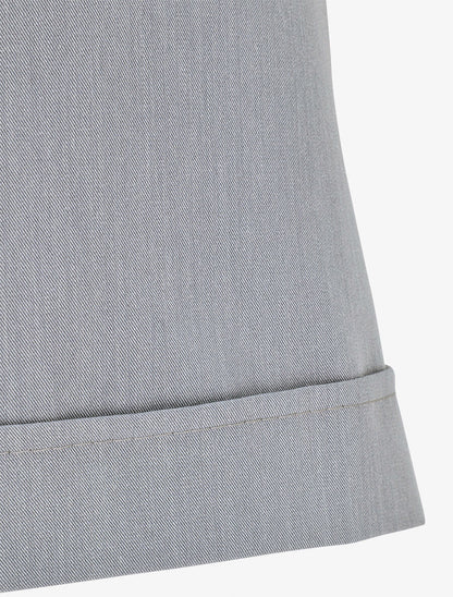 Short droit taille haute à double ceintures - Gris - 3
